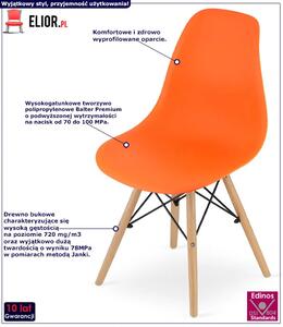 Komplet 4 pomarańczowych krzeseł - Naxin 4S