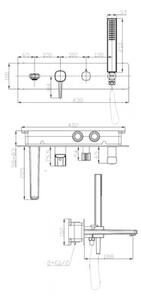 Bateria wannowa podtynkowa GranMaster RENE Chrom z zestawem natryskowym 1 szt