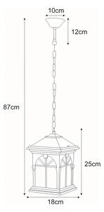 Czarno-złota lampa wisząca ogrodowa - S518-Older