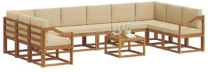 Modularny zestaw sof ogrodowych z litego drewna akacjowego