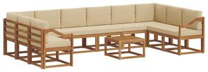 Modularny zestaw sof ogrodowych z litego drewna akacjowego