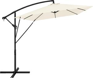 ML-Design Parasol ogrodowy Ø 330 cm Beżowy Aluminiowy Prostokątny, parasol z korbką, pokrowcem i stojakiem UV50+ i wodoodporny Obracany o 360° i pochylany