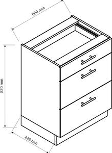 Stojąca szafka kuchenna z szufladami dąb artisan - Rimer 11X 60cm