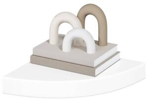 Półki narożne pływające 4 szt., białe, połysk, 25x25x3,8 cm, mdf