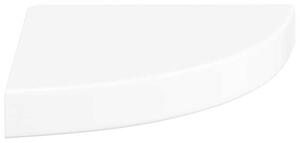 Półki narożne pływające 4 szt., białe, połysk, 25x25x3,8 cm, mdf