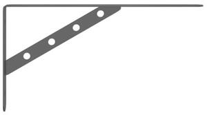 Wsporniki do półek, 4 szt., 30x2,5x15,5 cm, czarna stal