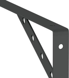 Wsporniki do półek, 4 szt., 30x2,5x15,5 cm, czarna stal
