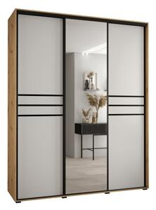 Szafa przesuwna wysoka Davos 11 200, gł. 60 cm artisan + biały + czarny