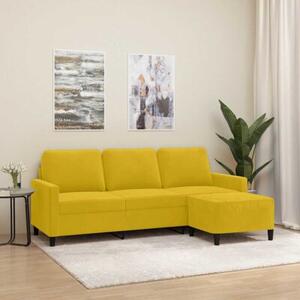 Sofa 3-osobowa z podnÃ³Å¼kiem, Å¼Ã³Åta, 180 cm, aksamit