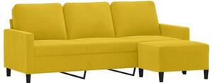Sofa 3-osobowa z podnÃ³Å¼kiem, Å¼Ã³Åta, 180 cm, aksamit