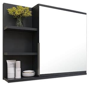 Szafka łazienkowa z lustrem i półkami Better Home 60x50x14 cm Czarny mat