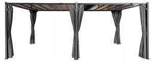 Pergola bioklimatyczna 3x6 m z zasłonami i składanym dachem, 18 m²