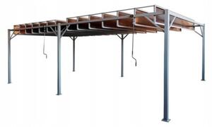 Pergola bioklimatyczna 3x6 m z zasłonami i składanym dachem, 18 m²