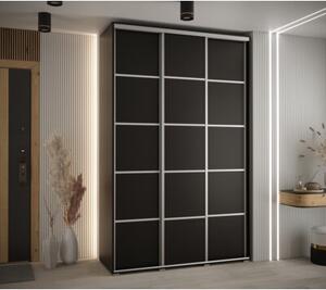Szafa przesuwna wysoka Davos 4 160, gł. 60 cm czarny + czarny + srebrny