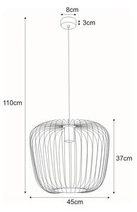 Czarna loftowa lampa wisząca 45 cm - S543-Mitos