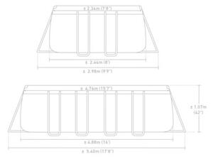 Basen ogrodowy stelażowy Prism Frame Rectangular 488x244x107 INTEX 26792 NP