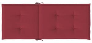 Poduszki na krzesła ogrodowe 2 szt., winna czerwień 120x50x3 cm