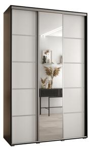 Szafa przesuwna wysoka Davos 5 150, gł. 45 cm czarny + biały + srebrny