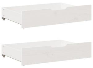 Sofa rozsuwana z szufladami, bez materaca, białe, 90x200 cm