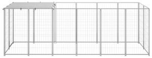 Kojec dla psa, srebrny, 330x110x110 cm, stalowy