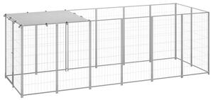Kojec dla psa, srebrny, 330x110x110 cm, stalowy