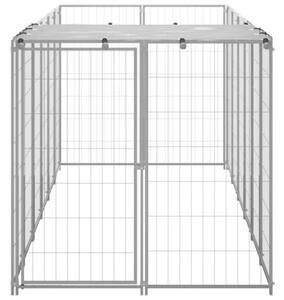Kojec dla psa, srebrny, 330x110x110 cm, stalowy