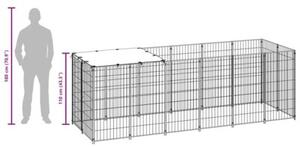 Kojec dla psa, czarny, 330x110x110 cm, stalowy