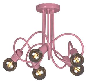 Różowa nowoczesna młodzieżowa lampa sufitowa - S549-Nelia
