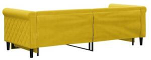 Sofa rozsuwana, żółta, 80x200 cm, aksamit