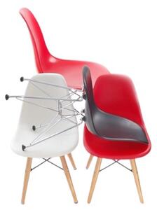 D2.Design Krzesło Junior Po16 Białe Chrom Nogi Kuchnia/Jadalnia/Salon Nowoczesny/Minimalistyczny/Skandynawski Biały