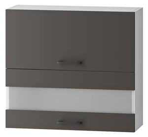 Wisząca szafka kuchenna z podwójnym frontem szara - Rimer 34X 80 cm