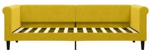 Sofa rozsuwana, żółta, 80x200 cm, aksamit
