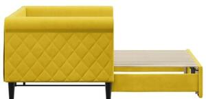 Sofa rozsuwana, żółta, 80x200 cm, aksamit