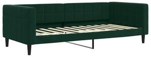 Sofa z funkcją spania, ciemnozielona, 90x200 cm, aksamitna