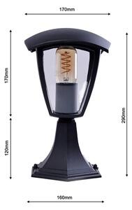Niska lampa ogrodowa czarna - N002-Xarius