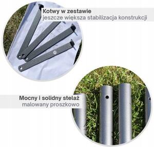 Metalowy plac zabaw Tymek niebieski ze zjeżdżalnią, huśtawkami i koszem