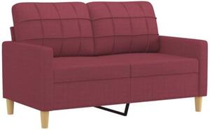 Sofa 2-osobowa z poduszkami, winna czerwieÅ, 120 cm, tkanina