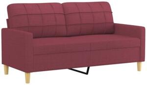 Sofa 2-osobowa z poduszkami, winna czerwieÅ, 140 cm, tkanina