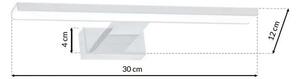 Biały kinkiet łazienkowy - N018-Cortina 7W 30x12x4 cm