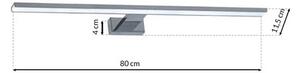 Srebrny kinkiet nad lustro - N017-Cortina 15W 80x11,5x4 cm
