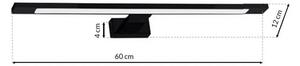 Czarny kinkiet LED - N014-Cortina 12W 60x11,5x4 cm