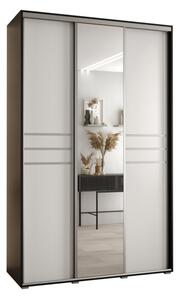Szafa przesuwna wysoka Davos 11 150, gł. 60 cm czarny + biały + srebrny