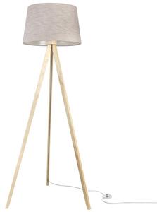 Lampa podłogowa trójnóg naturalny Light Home LH Len 1xE27 44cm abażur stożek jasny beżowy L02