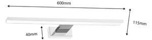 Kinkiet łazienkowy LED biały + srebrny - N014-Cortina 13,8W 60x11,5x4 cm