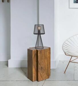 Czarna druciana lampa stołowa w stylu loft - S566-Folta