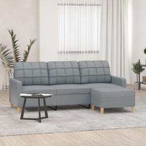 Sofa 3-osobowa z podnÃ³Å¼kiem, jasnoszara, 180 cm, tkaninÄ
