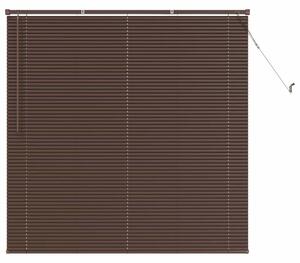 Żaluzja wenecka pvc ciemnobrązowa 150x150 cm z regulacją światła i klipsem bezpieczeństwa