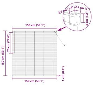Żaluzja wenecka pvc ciemnobrązowa 150x150 cm z regulacją światła i klipsem bezpieczeństwa