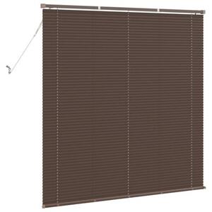 Żaluzja wenecka pvc ciemnobrązowa 150x150 cm z regulacją światła i klipsem bezpieczeństwa