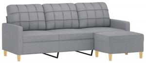 Sofa 3-osobowa z podnÃ³Å¼kiem, jasnoszara, 180 cm, tkaninÄ